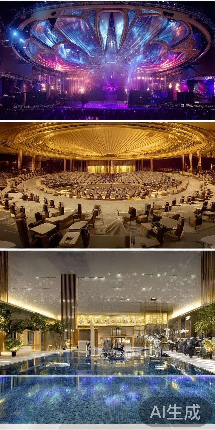 除了博彩，度假区内还设有多个世界级的表演场馆，定期